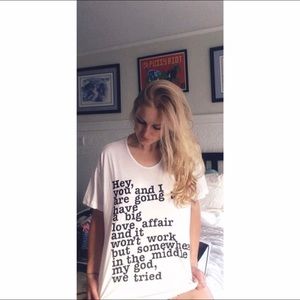 “Hey you and I” story white t-shirt